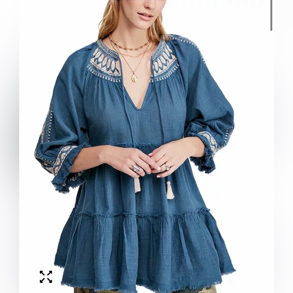 Free People Dreamweaver Embroidered Tunic - Picture 1 of 11